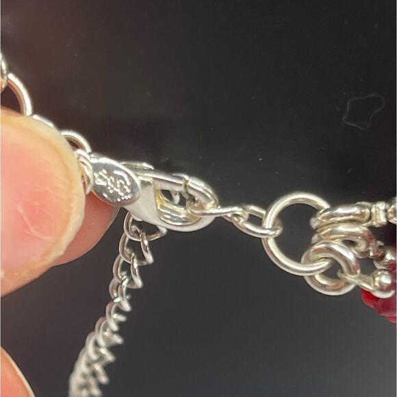 Vintage Premier Designs red coral and silver tone bracelet and necklace set - Picture 10 of 11